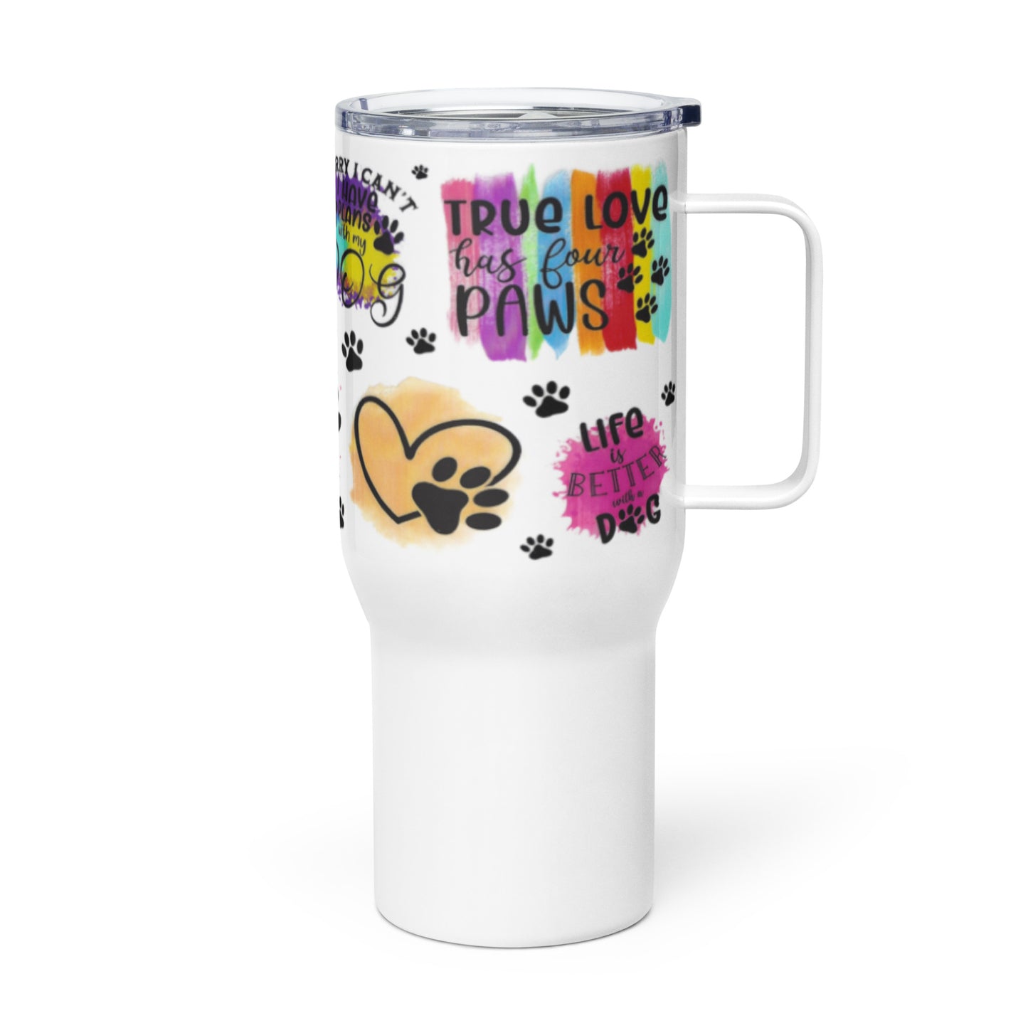 Travel mug with a handle