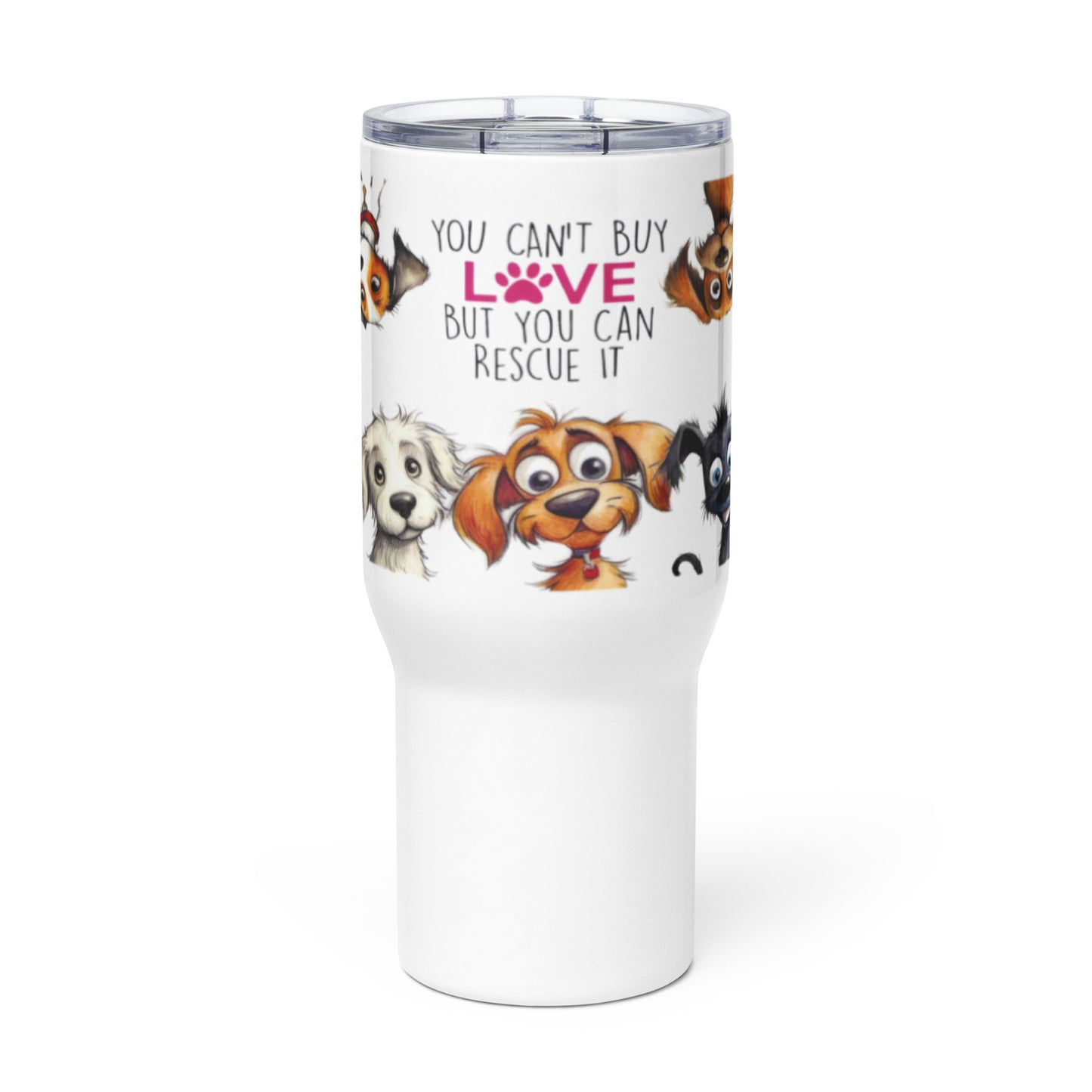 Travel mug with a handle